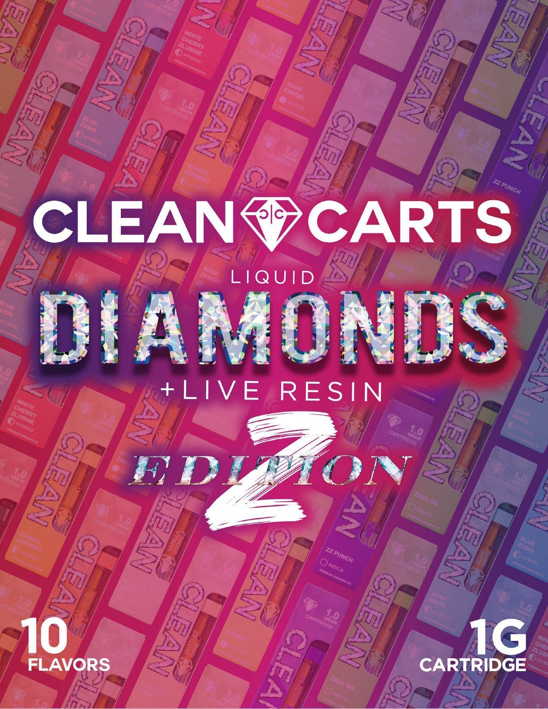 Clean Carts: THCa Diamonds x THCa Live Resin - 1 Gram 510 Screw-On (10x Count)